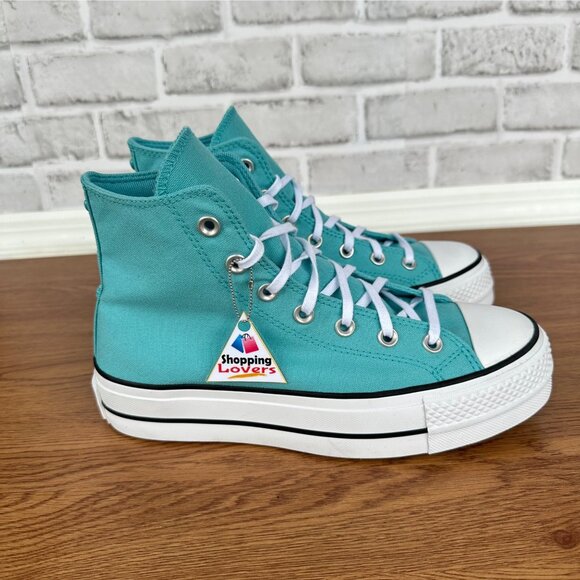 ⭐Converse Chuck Taylor All Star Lift Platform Charms 8 Womens Shoes Teal A06492C - Picture 12 of 13